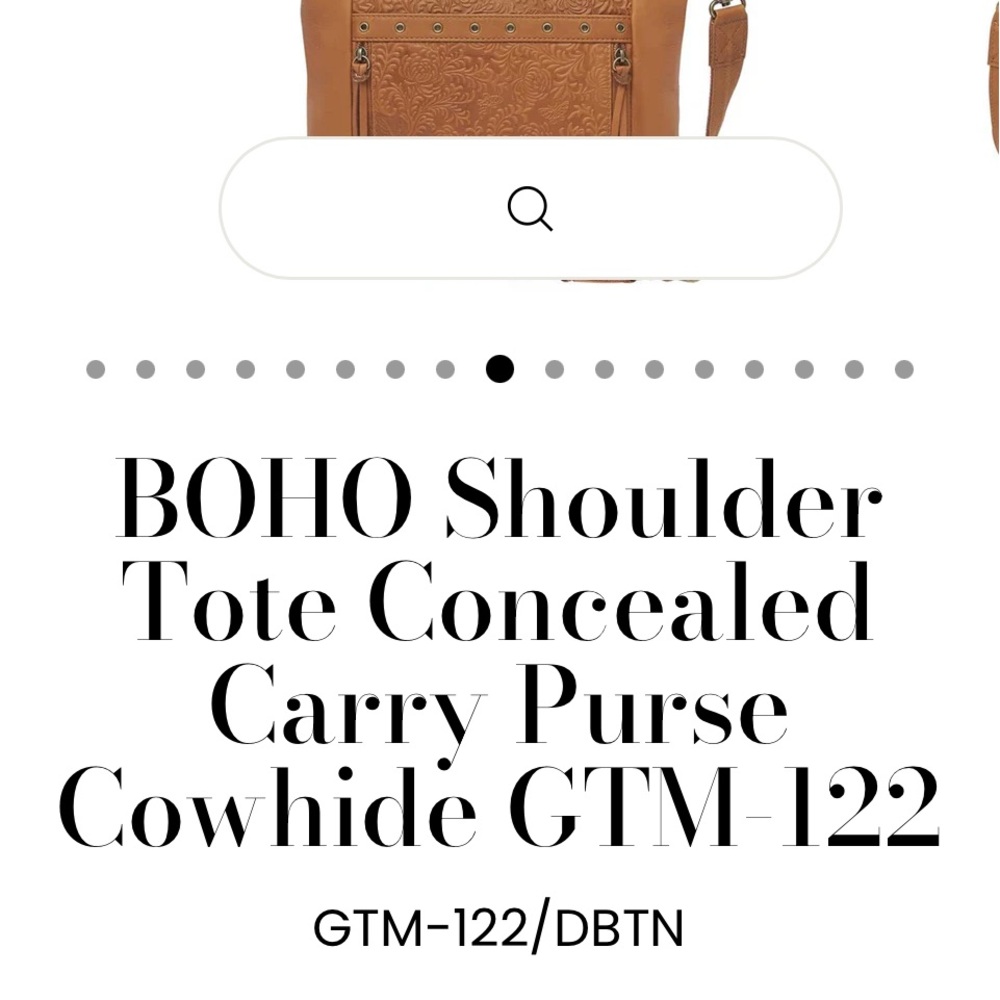 Boho Tan Shoulder Bag with Concealed Carry - Picture 3 of 10